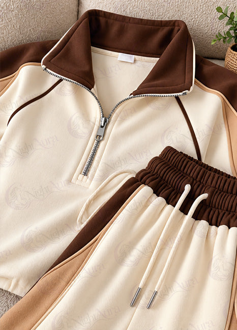 Half-Zip Co-ord Set Cream