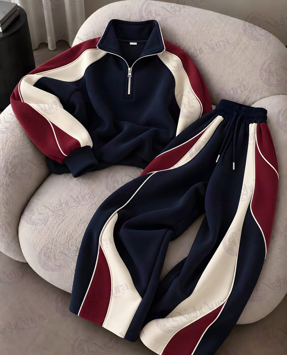 Half-Zip Co-ord Set Red