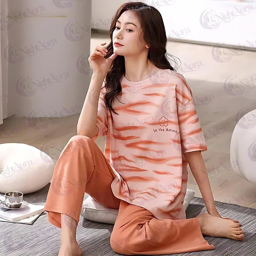 SR-IN THE AUTUMN PRINTED NIGHT SUIT