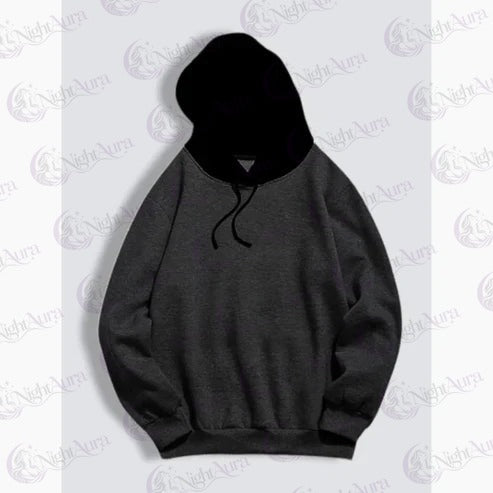 Charcoal With Black Basic Kangaroo Hoodie