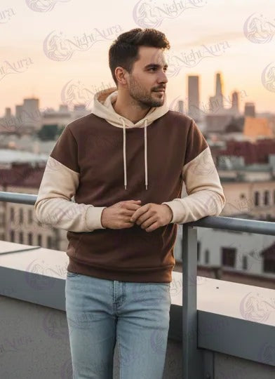 Brown With Cream Basic Hoodie