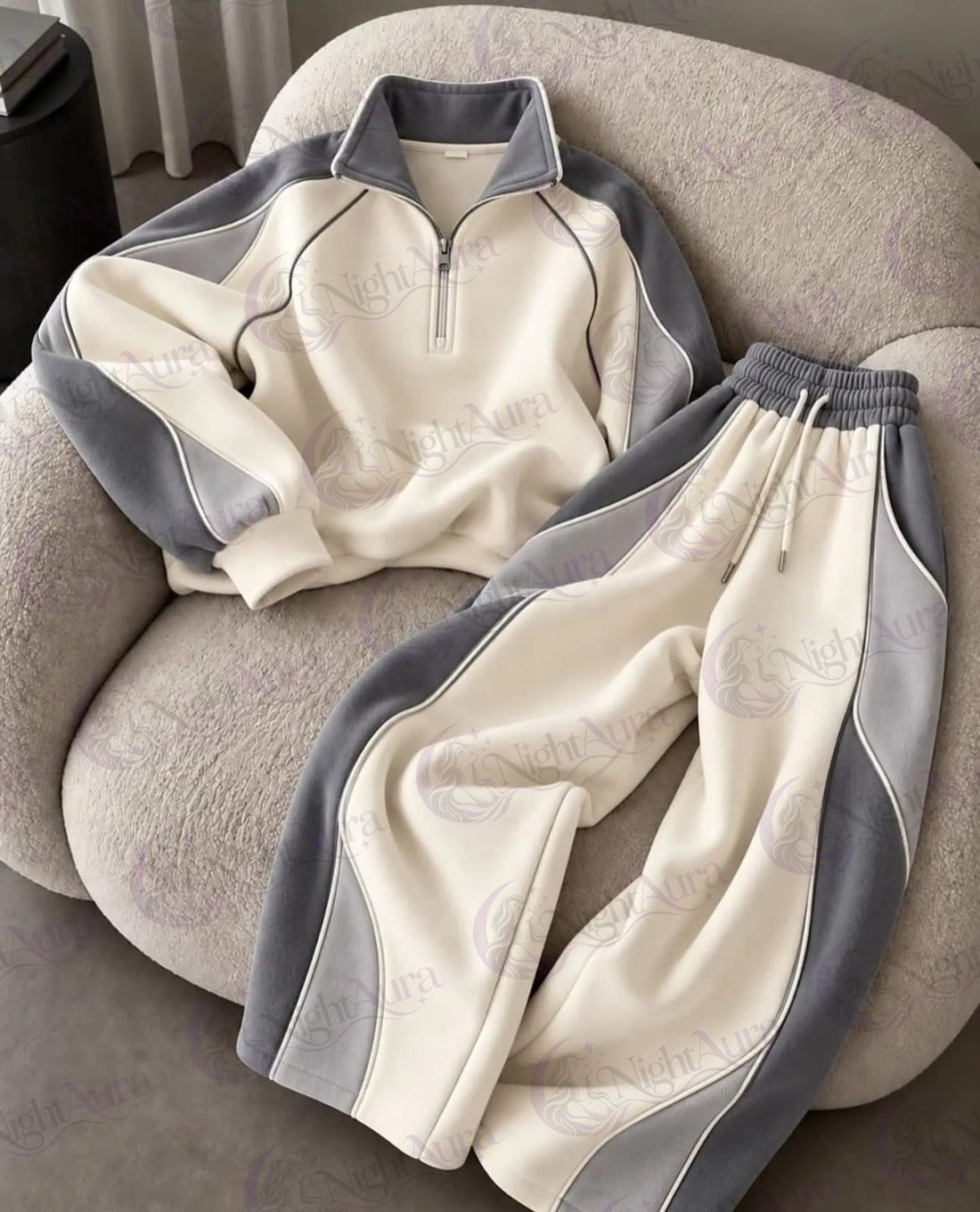Half-Zip Co-ord Set Grey