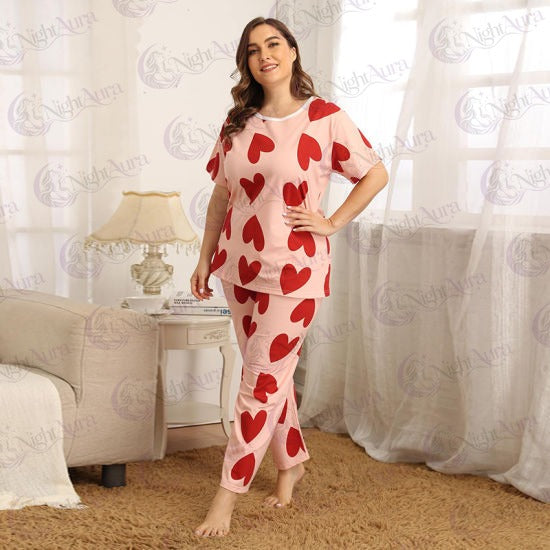 Pink Dilber Printed Night Suit