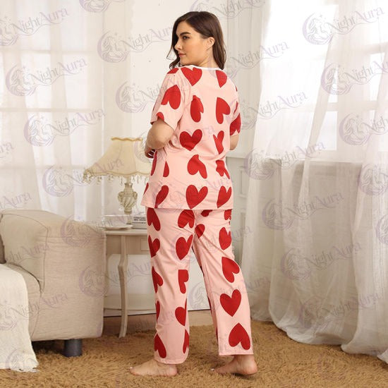 Pink Dilber Printed Night Suit